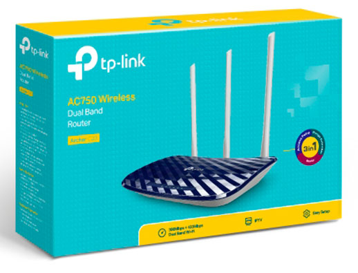 ROUTER ETHERNET WIRELESS TP-Link AC750, Dual Band, 2.4/5 GHz, 802.11 a/b/g/n/ac.