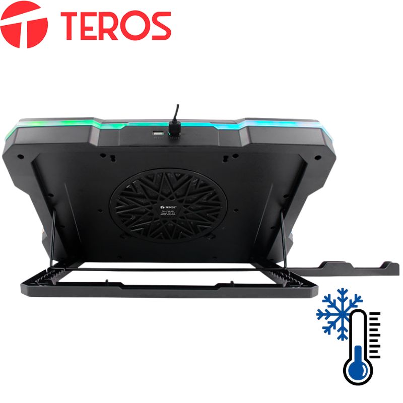 Cooler TEROS TE-7133N RGB, compatible con notebooks de 14" hasta 19"