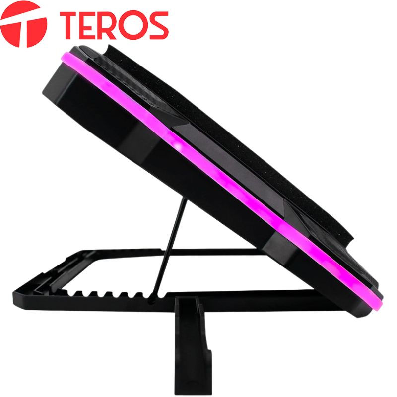 Cooler TEROS TE-7133N RGB, compatible con notebooks de 14" hasta 19"
