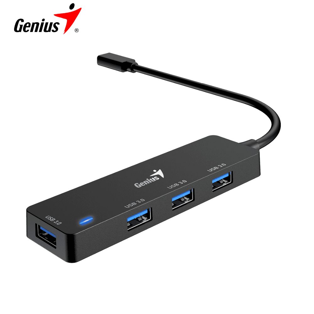 Hub USB-C Genius UH-400 4 USB-A 3.0 Black.