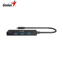 Hub USB-C Genius UH-400 4 USB-A 3.0 Black.