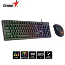 Teclado Genius + Mouse GX Scorpion KM-GX6 AI Copilot Gaming RGB 19 Teclas Anti-Ghosting 3200DPI Black