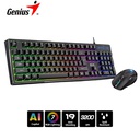 Teclado Genius + Mouse GX Scorpion KM-GX6 AI Copilot Gaming RGB 19 Teclas Anti-Ghosting 3200DPI Black