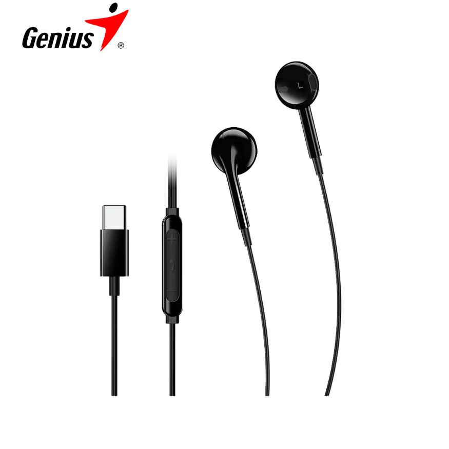 Audífono C/Micrófono Genius HS-M365 In-Ear Usb-C Black.