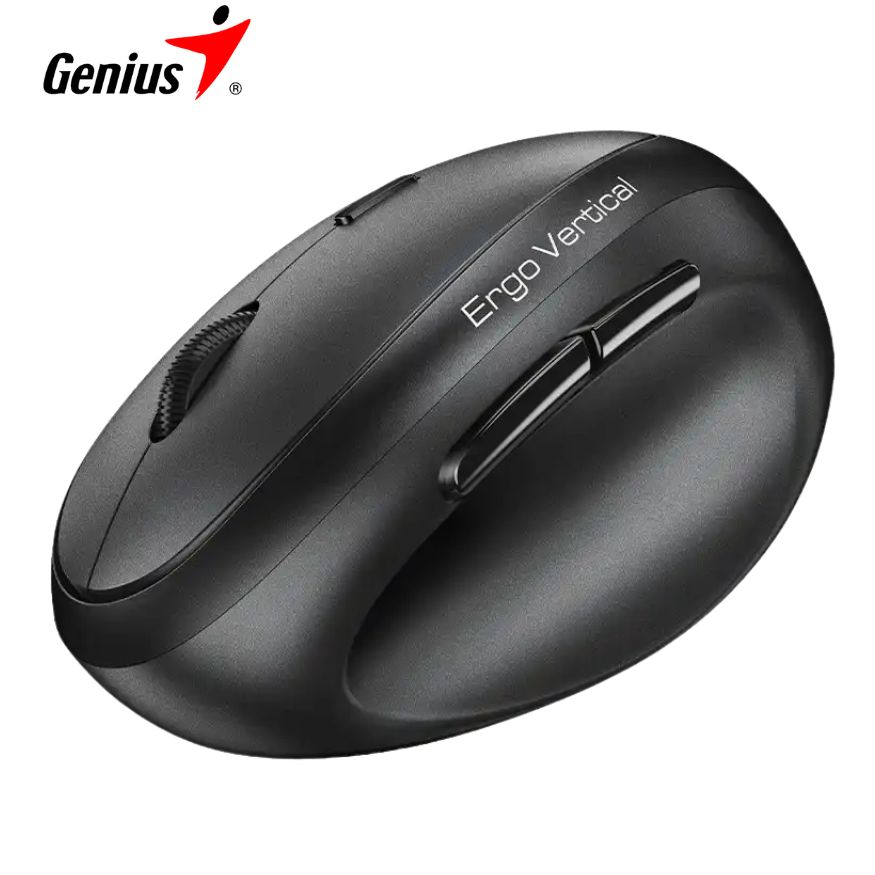Mouse Genius Ergo 8350S AI Copilot Dual Wireless/Bluetooth Vertical 6-Bot Silent Ergonomico Dark Grey