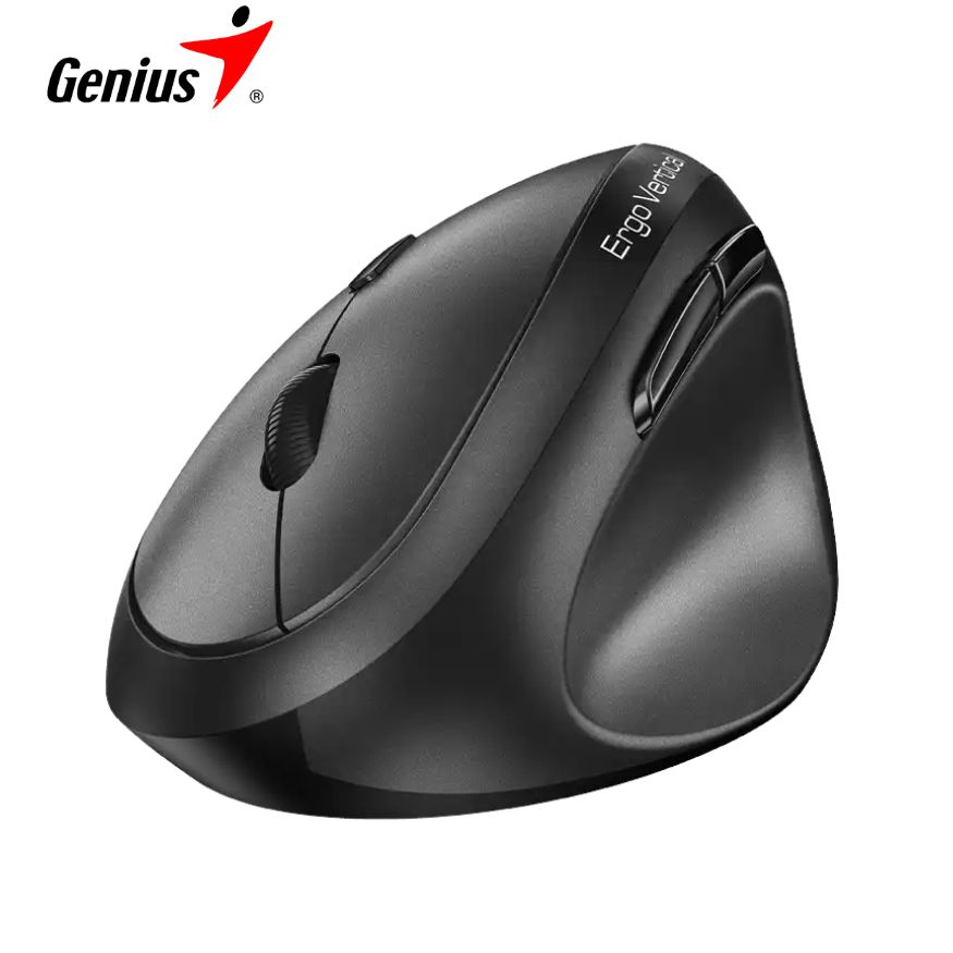 Mouse Genius Ergo 8350S AI Copilot Dual Wireless/Bluetooth Vertical 6-Bot Silent Ergonomico Dark Grey