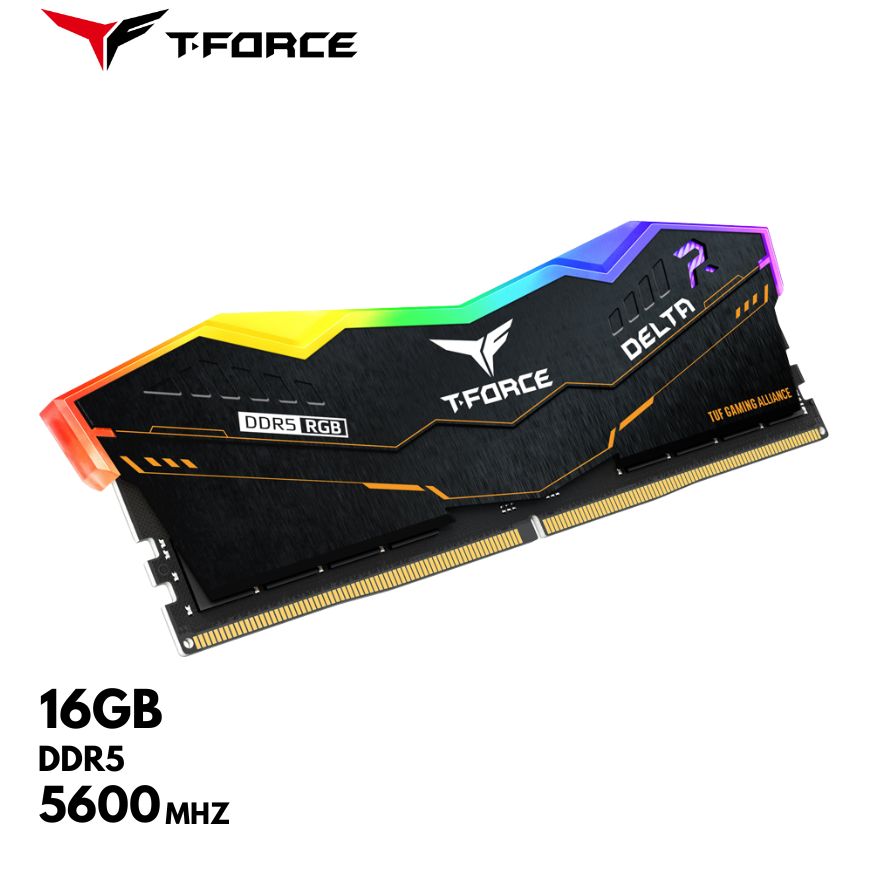 Memoria Ram TeamGroup T-FORCE DELTA Tuf Gaming Alliance RGB DDR5, 16GB DDR5-5600MHz, CL36 1.2V