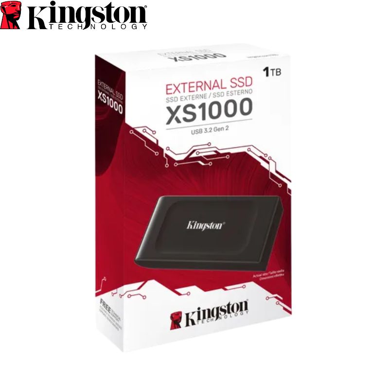 SSD Portable Kingston XS1000, 1TB, Interfaz USB 3.2 Gen 2 Type-C, Negro