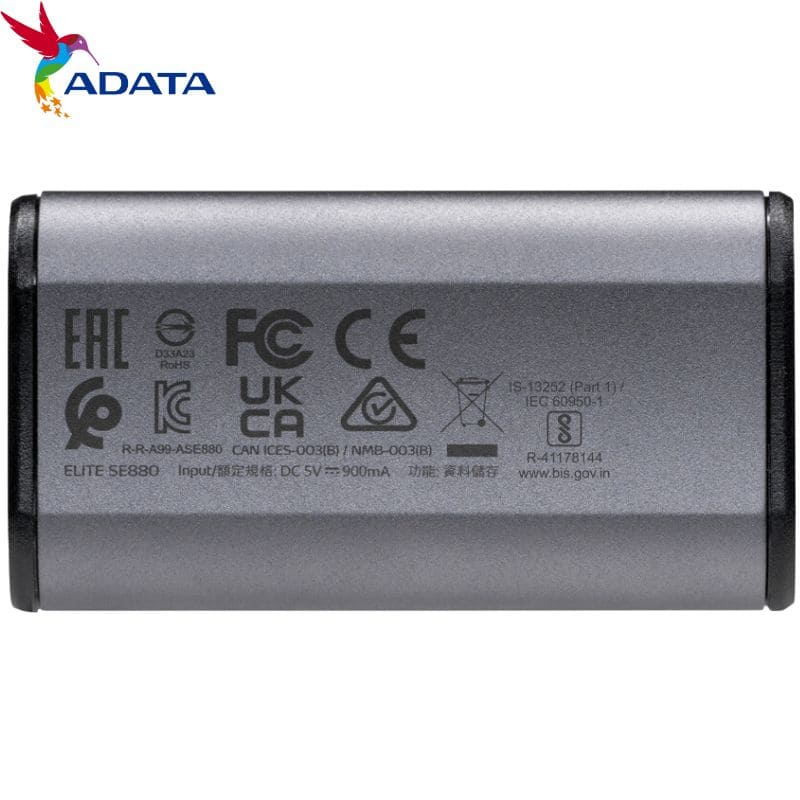 SSD Externo Adata SE880, 1TB, Interfaz USB 3.2 Gen 2 Type-C, Silver.