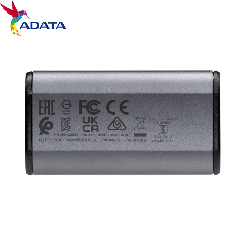 SSD Externo Adata SE880, 1TB, Interfaz USB 3.2 Gen 2 Type-C, Silver.