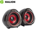 PARLANTE GAMER HALION (HA-S228) 10 WATTS USB 2.0 ROJO