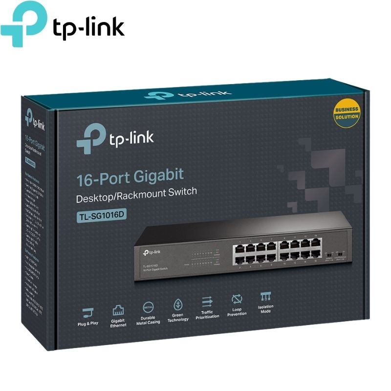 Switch Tp-Link TL-SG1016D 16Port Gigabit Metal Rackeable.