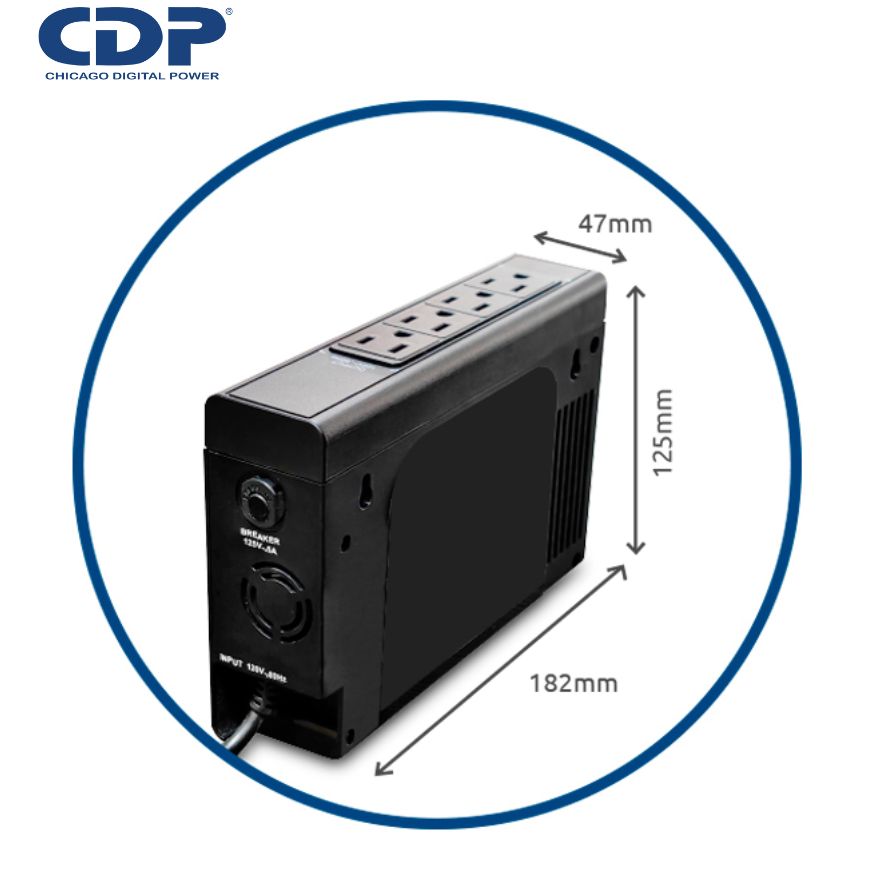 UPS CDP R-UPR508I, 500VA/240w, 8 tomas, 5 Port USB, 1 Tipo C, Autonomía 20min.
