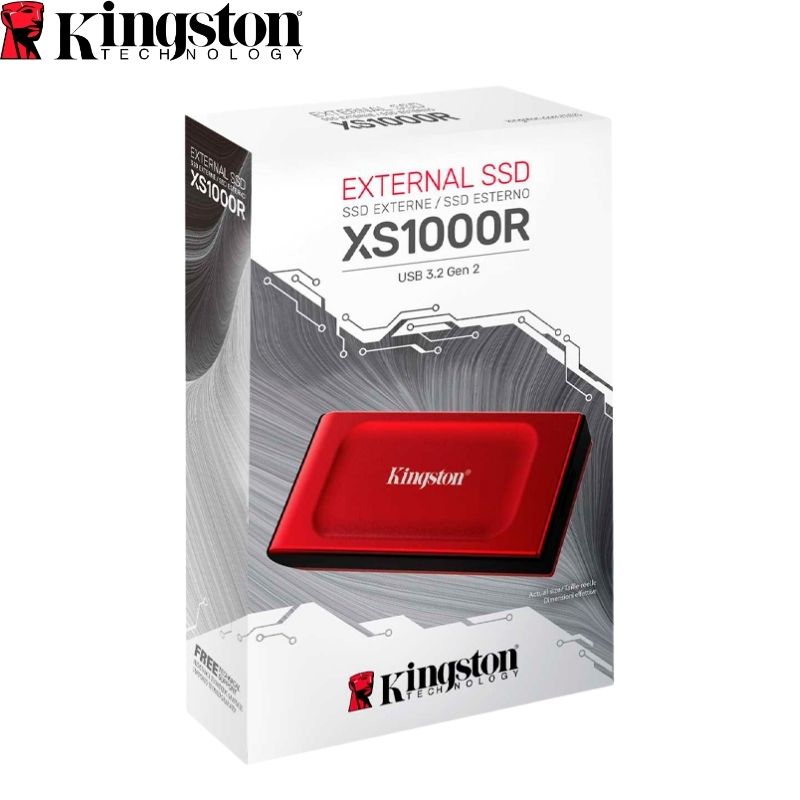 SSD Portable Kingston XS1000R, 1TB, Interfaz USB 3.2 Gen 2 Type-C, Rojo.