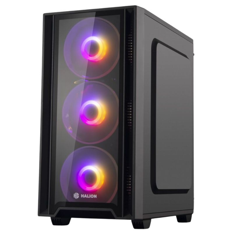 Case Gaming HALION Ragnarok 320, Vidrio Templado, 4 x RGB, Fuente 550w.
