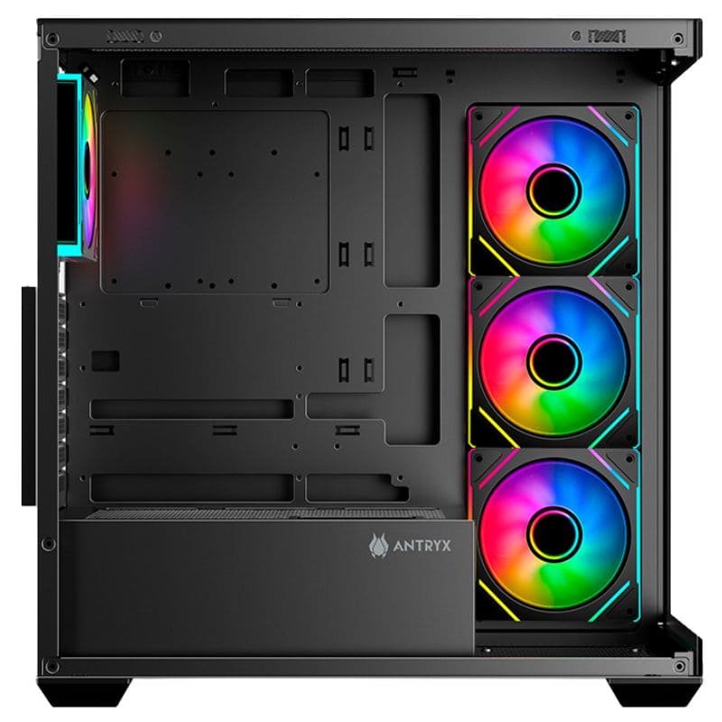 Case ANTRYX FX 750 Black, ARGB Fan x4, S/Fuente Vidrio Templado, USB Tipo C