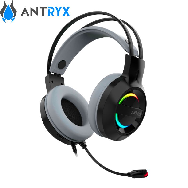 Audífono C/Micrófono Antryx Iris-K Gray, 7.1 Virtual, USB.