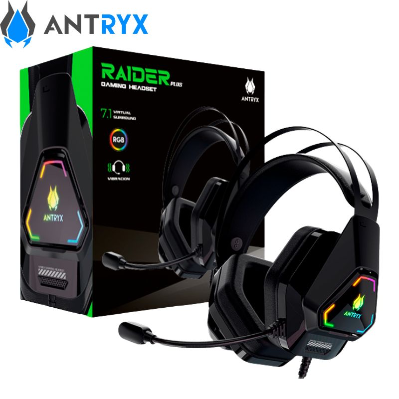 Audífono C/Micrófono Antryx RAIDER PLUS 7.1 Virtual, Vibrador, USB.
