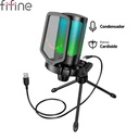 Micrófono Fifine A6V, Unidireccional, Black, USB.