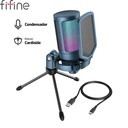 Micrófono Fifine A6V, Unidireccional, Blue, USB.