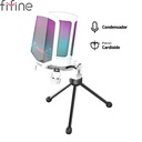 Micrófono Fifine A6V, Unidireccional, White, USB.