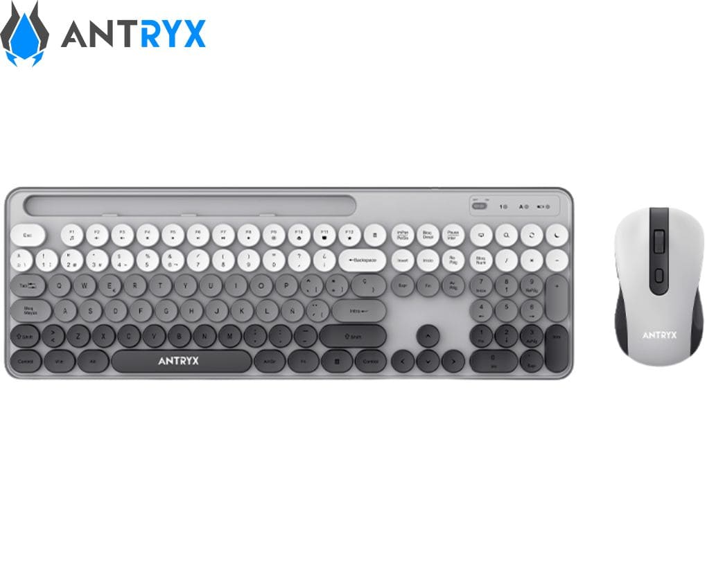 Teclado + Mouse Inalámbrico Antryx WS-970, Holder Slod, Gray.