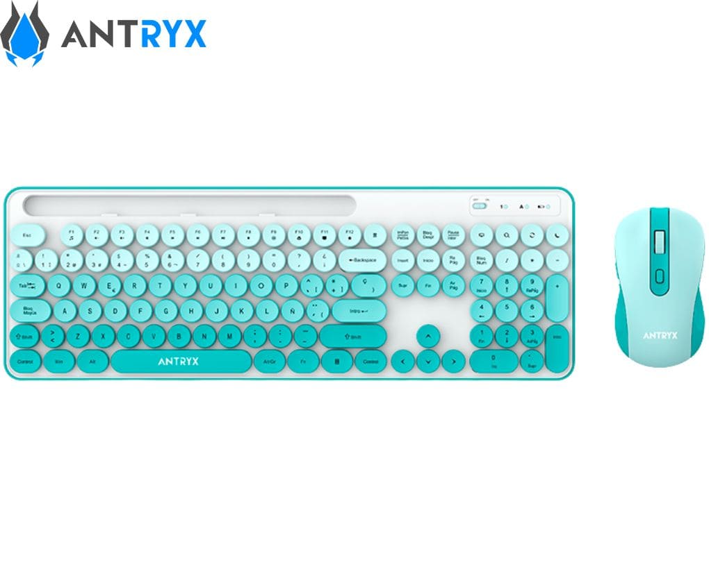 Teclado + Mouse Inalámbrico Antryx WS-970, Holder Slod, Green.