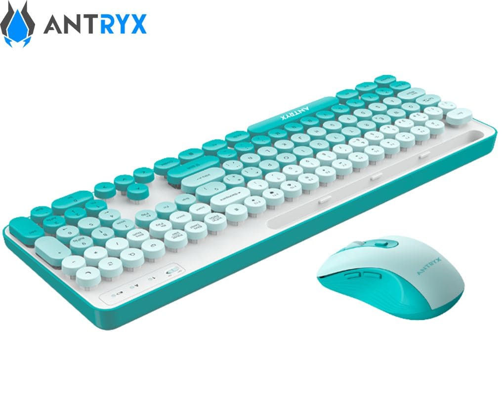 Teclado + Mouse Inalámbrico Antryx WS-970, Holder Slod, Green.