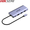 HUB USB-C HikSemi 11-In-1. Audio, SD, 2 USB 3.0, 2 USB 2.0, PD 100w, Micro SD,  VGA, HDMI, RJ45.