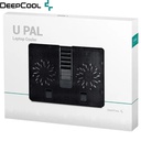Cooler DeepCool U-PAL, 2 Fan, 1 Ports USB 3.0, 5 Niveles, 14&quot;-15.6&quot;, Black.