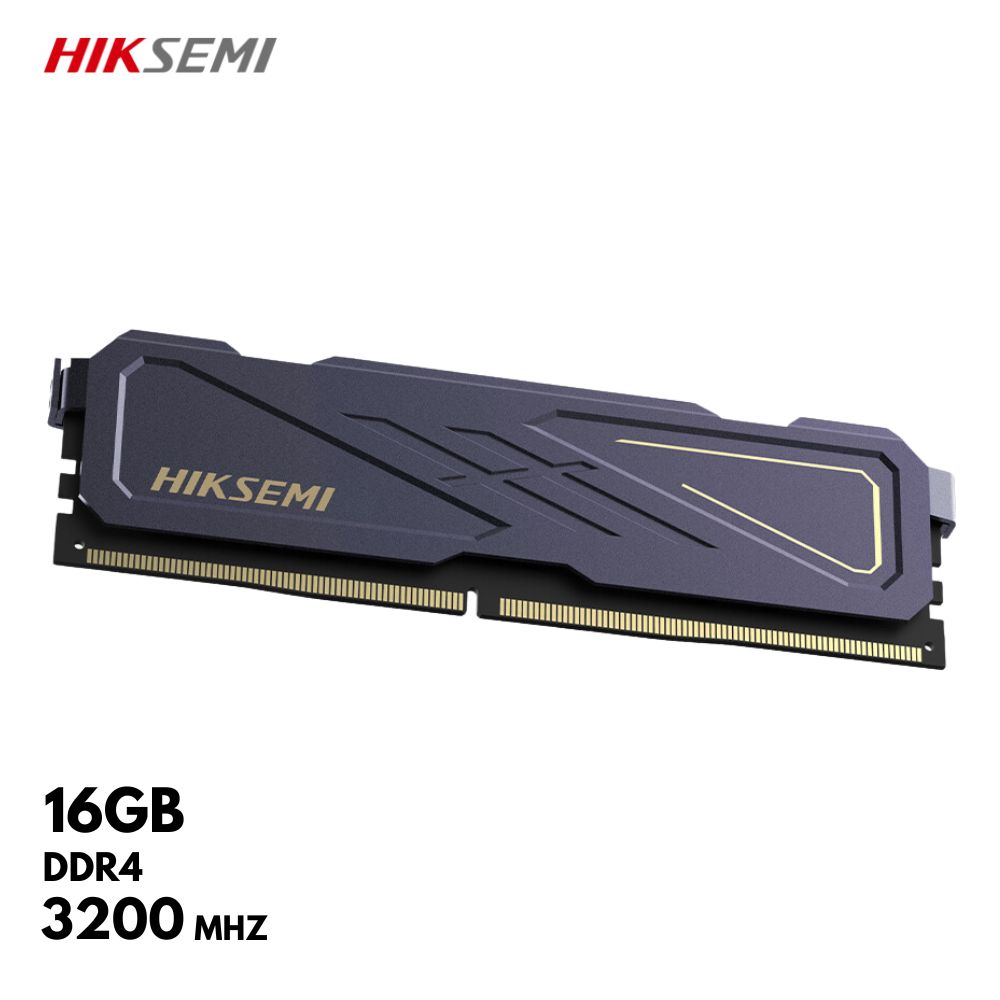 Memoria RAM Hiksemi Armor Black, 16GB, DDR4, 3200 MHz, PC4-25600, CL22, 1.2V.