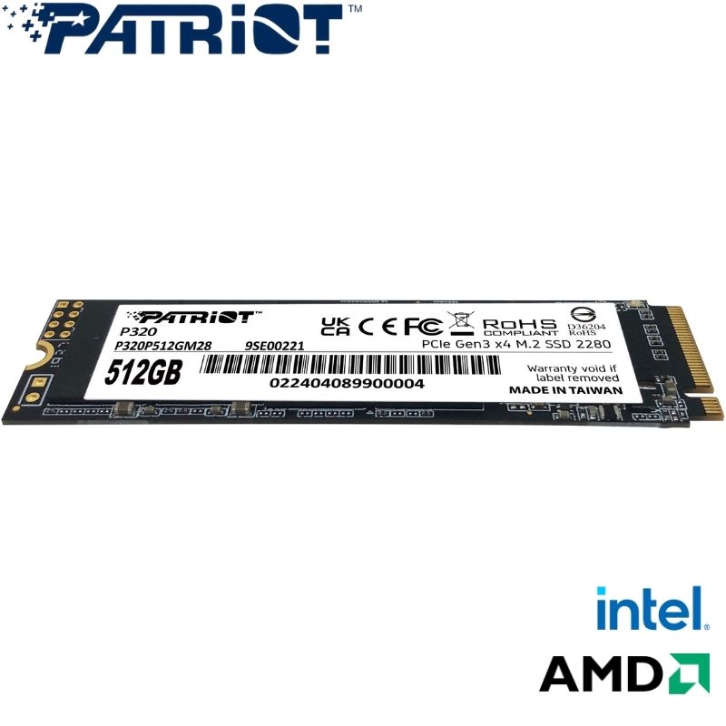 Unidad en Estado Sólido Patriot P320, 512GB, M.2 2280 PCIe. Gen 3 x4 NVMe 1.3