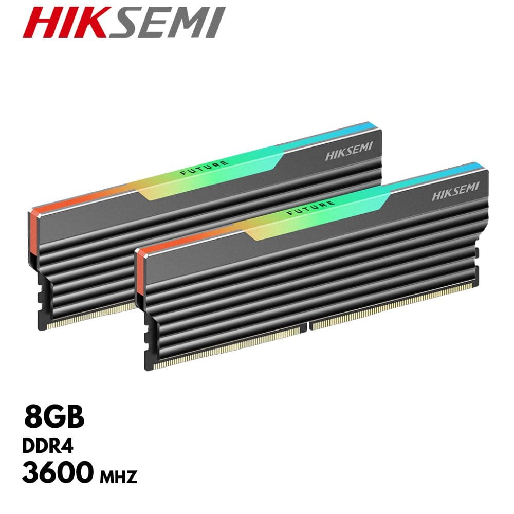Memoria RAM Hiksemi Future RGB, 8GB, DDR4, 3600 MHz, PC4-25600, CL22, 1.2V.