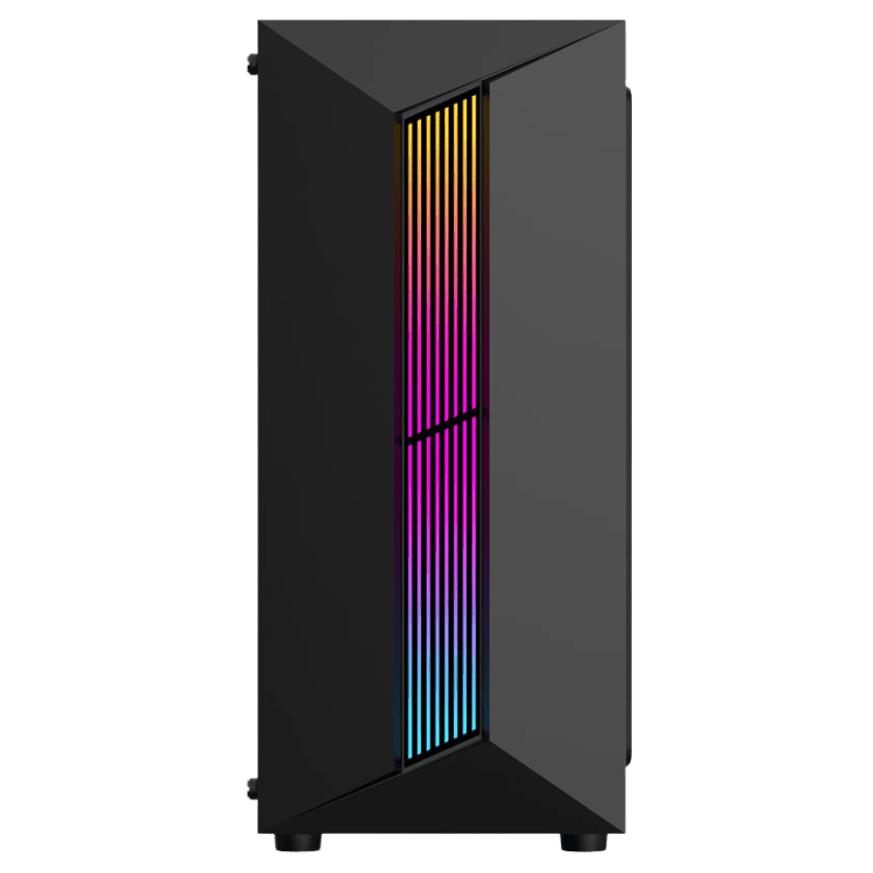 Case Gaming 1ST Player Rainbow RB-5 Black, 03 Cooler RGB, Vidrio templado, Sin Fuente.
