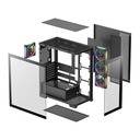 Case DeepCool CG580 4F BK, 4 Fan ARGB, Vidrio Templado, S/Fuente, USB 3.0, Black.