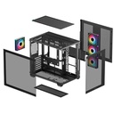 Case DeepCool CG530 4F, 4 Fan ARGB, Vidrio Templado, S/Fuente USB 3.0, Black.