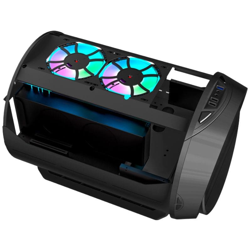Case Gaming 1ST Player Rainbow IS6 Black, 03 Cooler RGB, Vidrio templado, Sin Fuente.