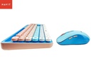Teclado + Mouse Inalámbrico Havit KB832GCM-SP, Starlight, Sky Blue.