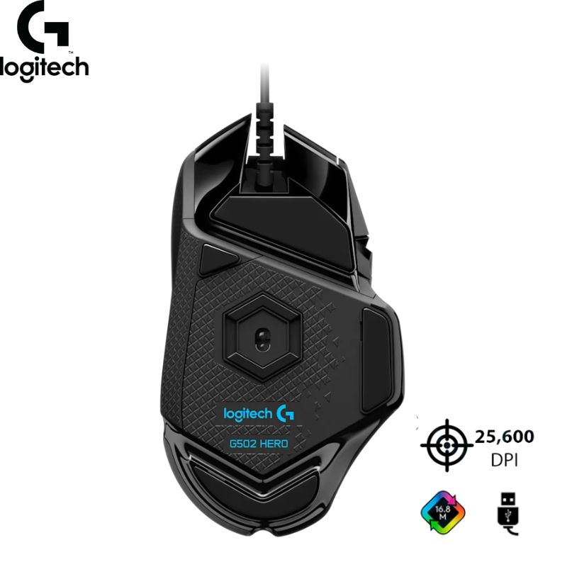 Mouse Logitech LIGHTSYNC G502 Hero, 25Kdpi, RGB, Black.
