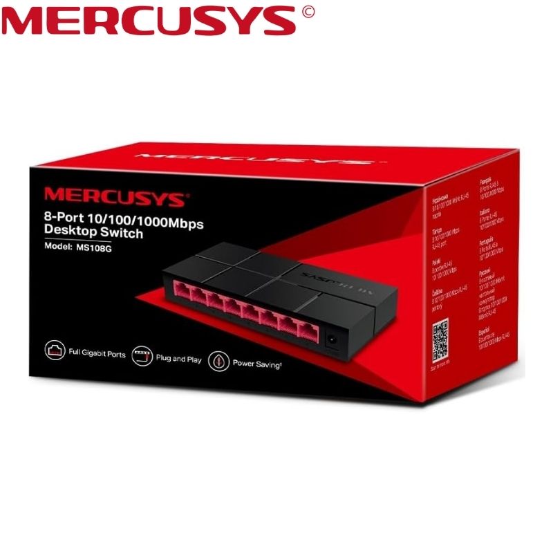 Switch de Escritorio Mercusys MS108G 8 Puertos Gigabit.