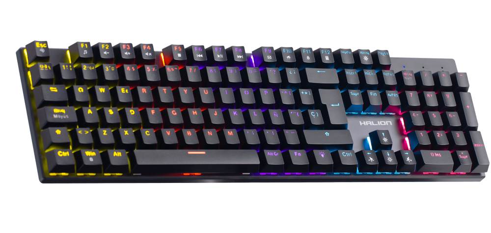 Teclado Gamer Mecánico HALION Comanche, HA-KM203, Switch Rojo, Rainbow.