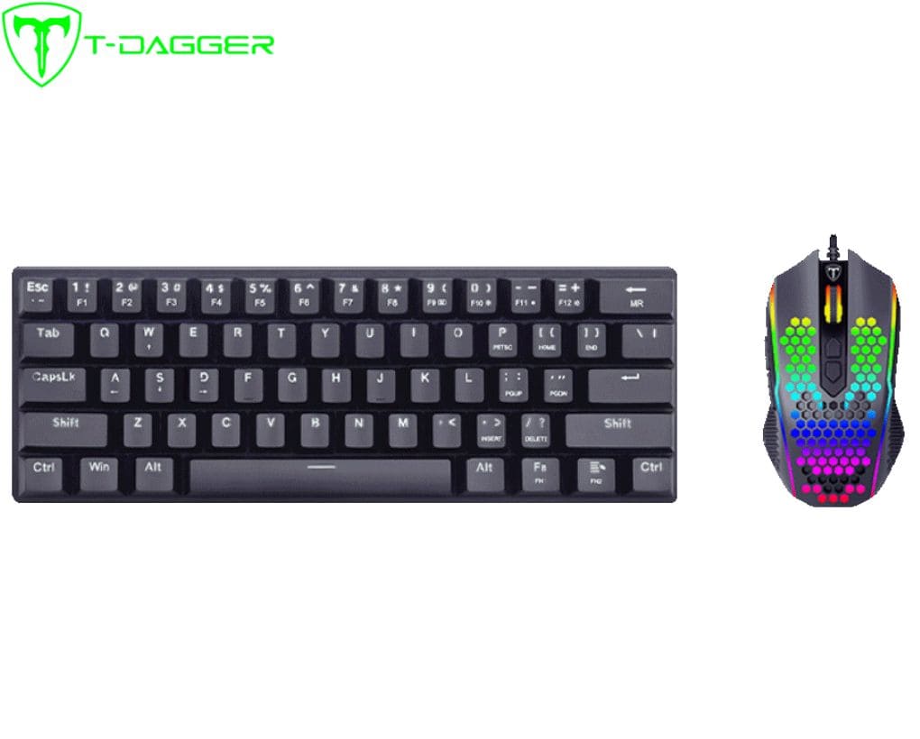 Combo T-Dagger 2 en 1, Teclado MAIN FORCE + Mouse IMPERIAL, Switch Brown, Español, Black.