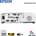 Proyector Epson PowerLite E24, 3600 Lúmenes, 1024x768, XGA.