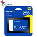 Unidad de Estado Solido ADATA, SU650, 256GB, Sata 6GB/S, 2.5", 7mm, 3D NAND.