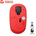Mouse óptico inalámbrico Teros TE-1223S, 800-1200-1600 DPI, receptor USB, 4 botones.