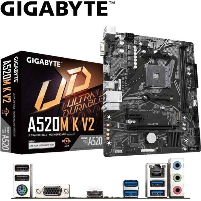 Placa Base Gigabyte A520M K V2 (rev 1.0) AM4, DDR4, LAN, VGA, HDMI. Micro ATX