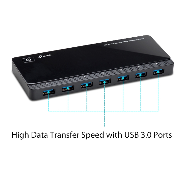Hub USB 3.0 TP-Link UH720 con 7 Puertos + 2 Puertos Fast Charger