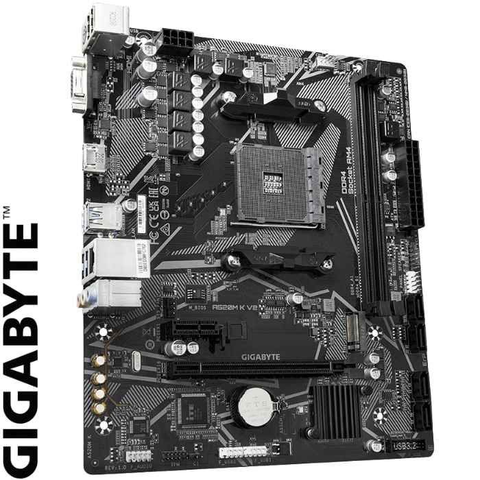 Placa Base Gigabyte A520M K V2 (rev 1.0) AM4, DDR4, LAN, VGA, HDMI. Micro ATX