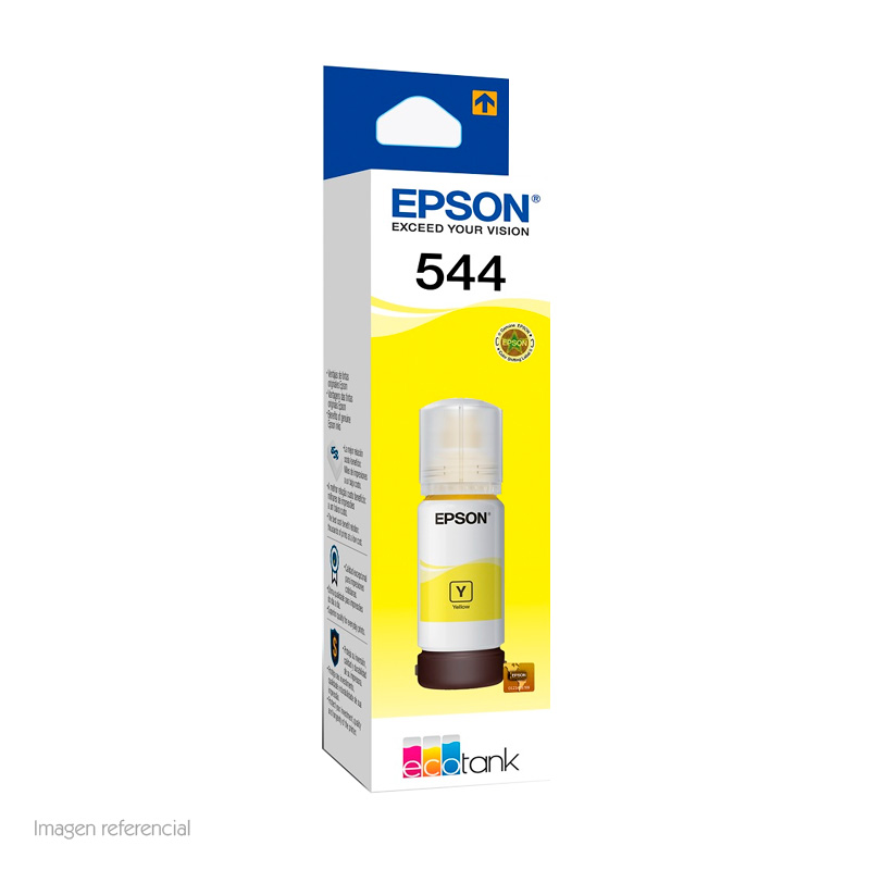 Botella de Tinta Epson T544, Amarillo, 65ML, (T544420-AL) Caja.