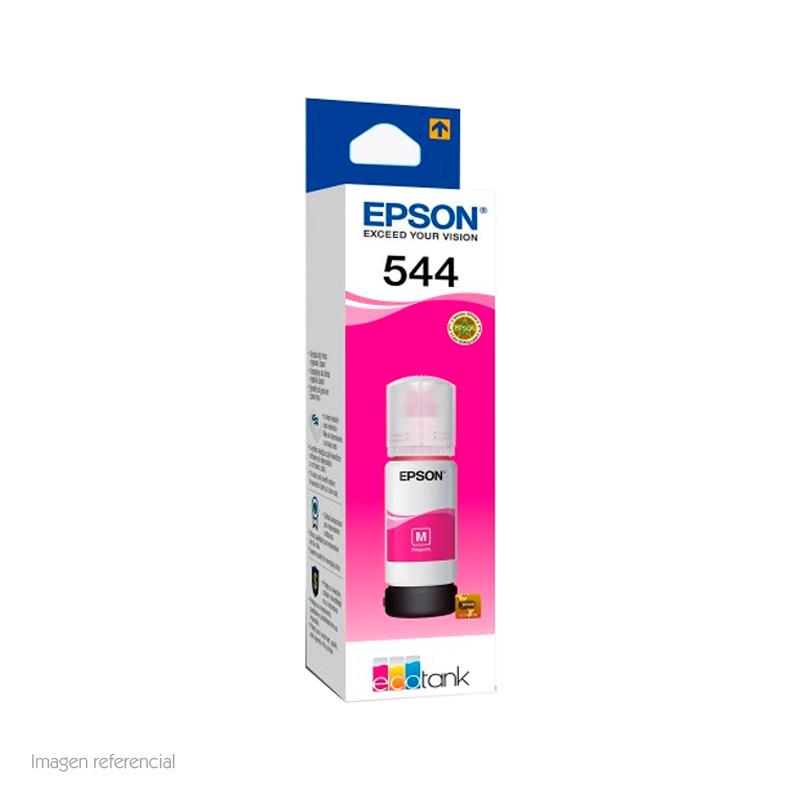 Botella de Tinta Epson T544, Magenta, 65ML, (T544320-AL) Caja.